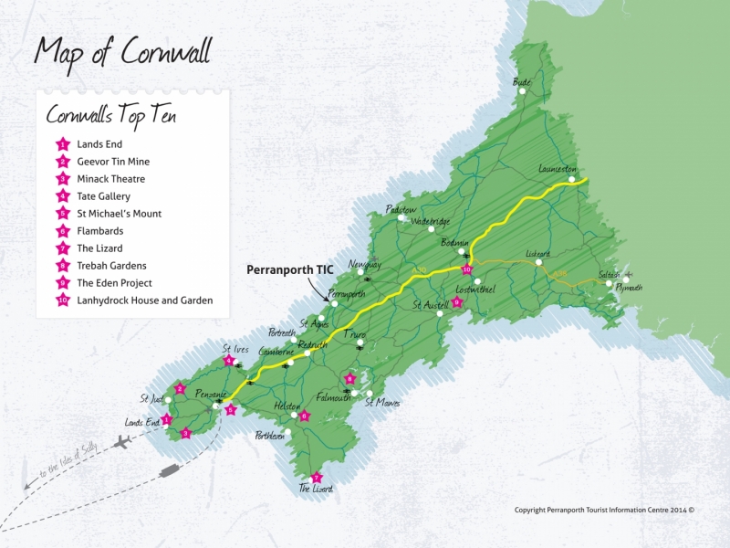 Map OF Cornwall